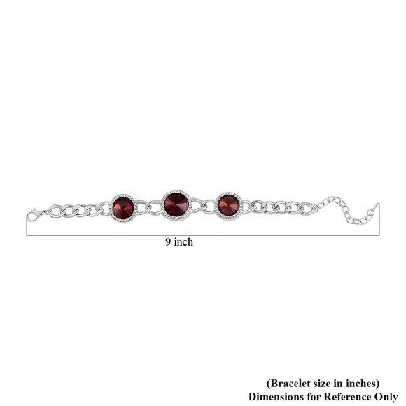 NEW Simulated Purple Sapphire and Austrian Crystal Bracelet in Silvertone - Picture 3 of 3